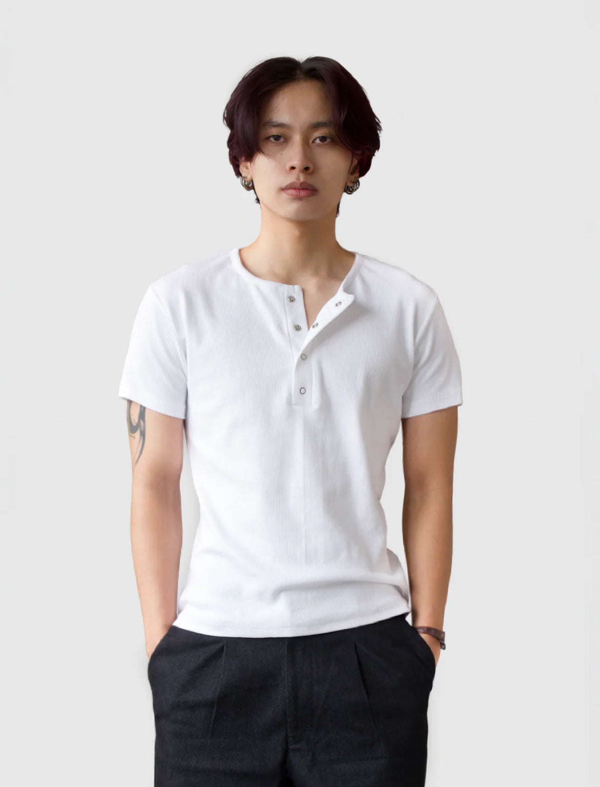 HALF SLEEVES HENLEY T-SHIRT
