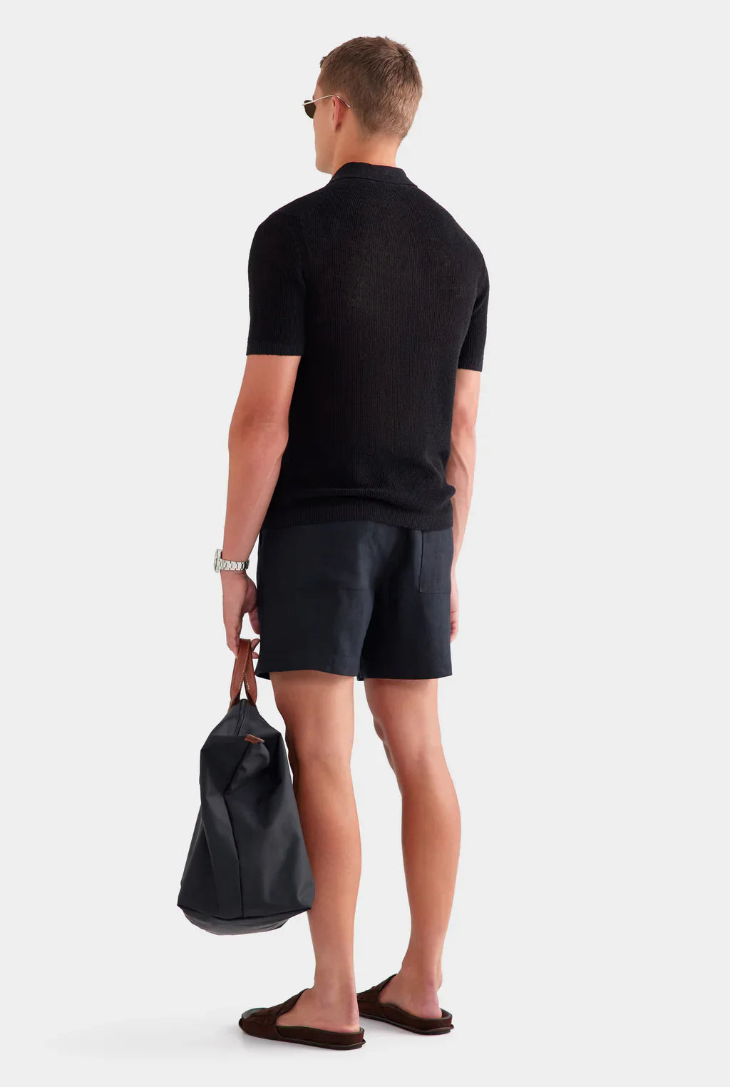 Textured Black Polo
