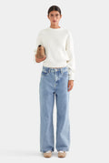 Heavyweight Ribbed Crew in Cream