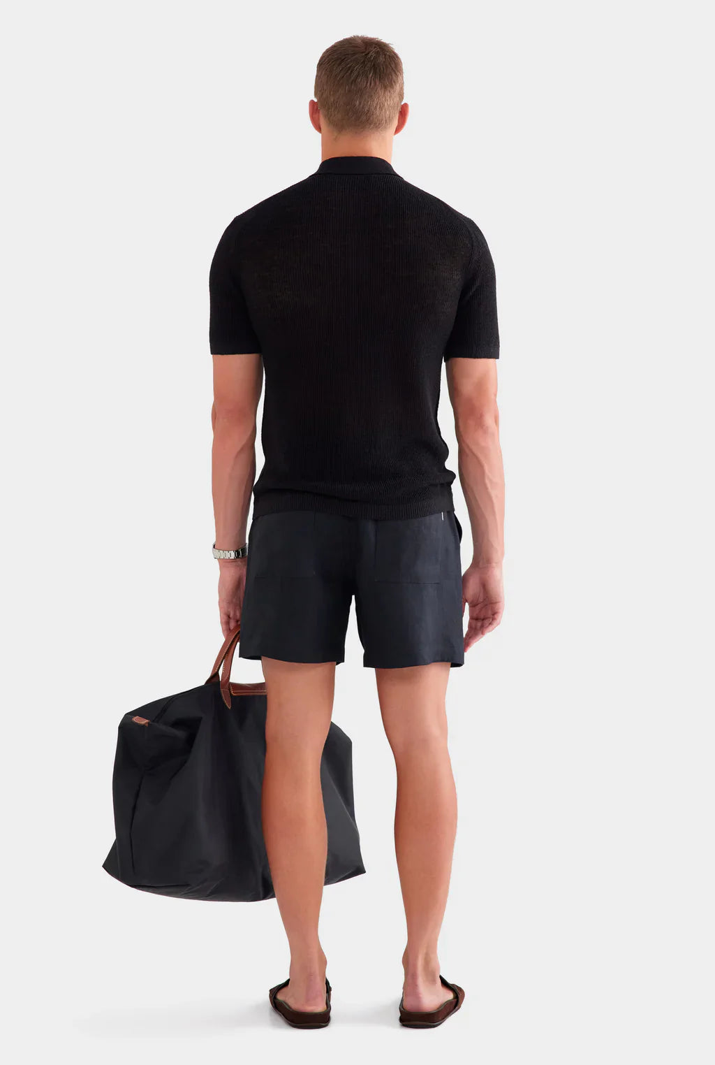 Textured Black Polo