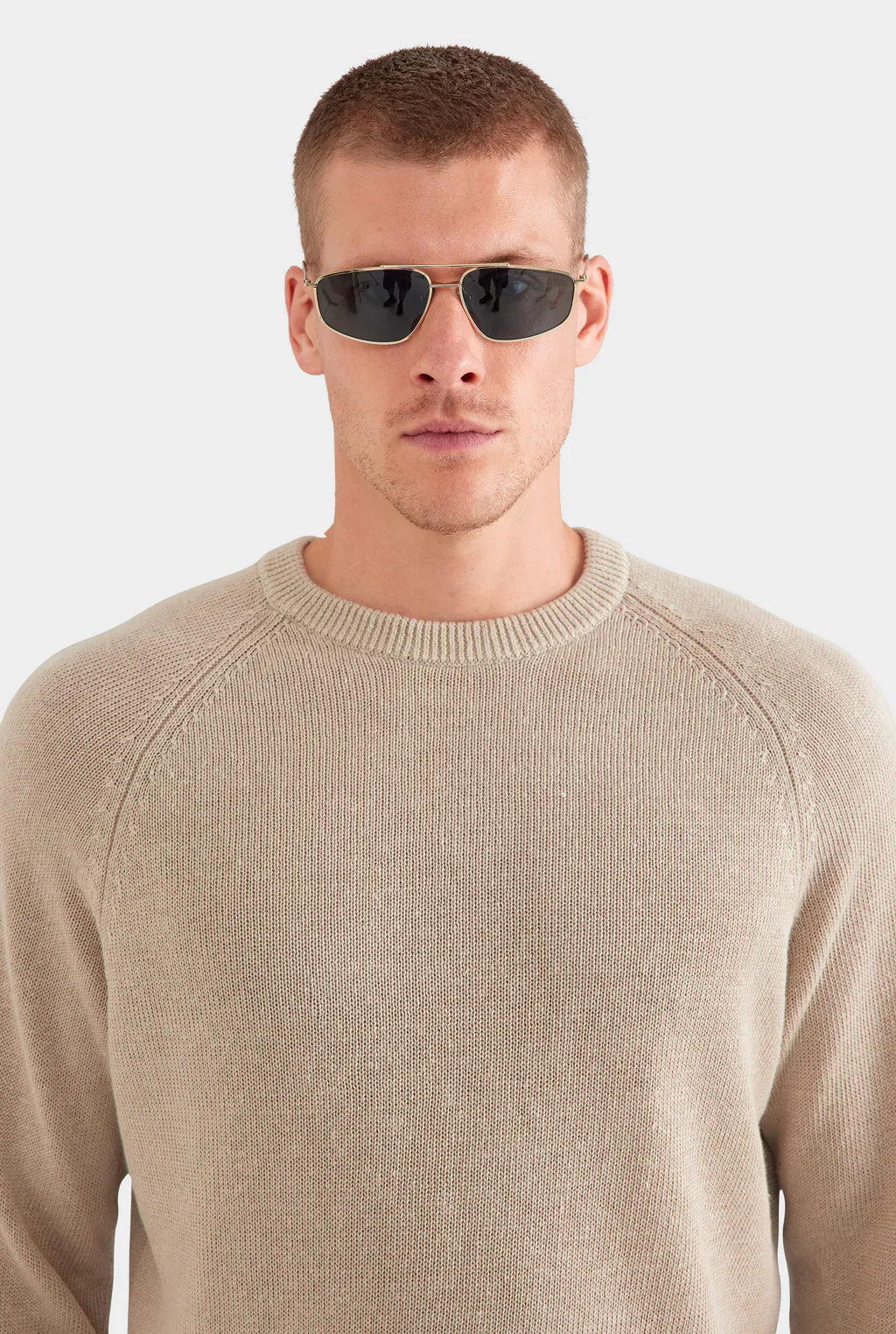 Oatmeal Ribbed Crewneck