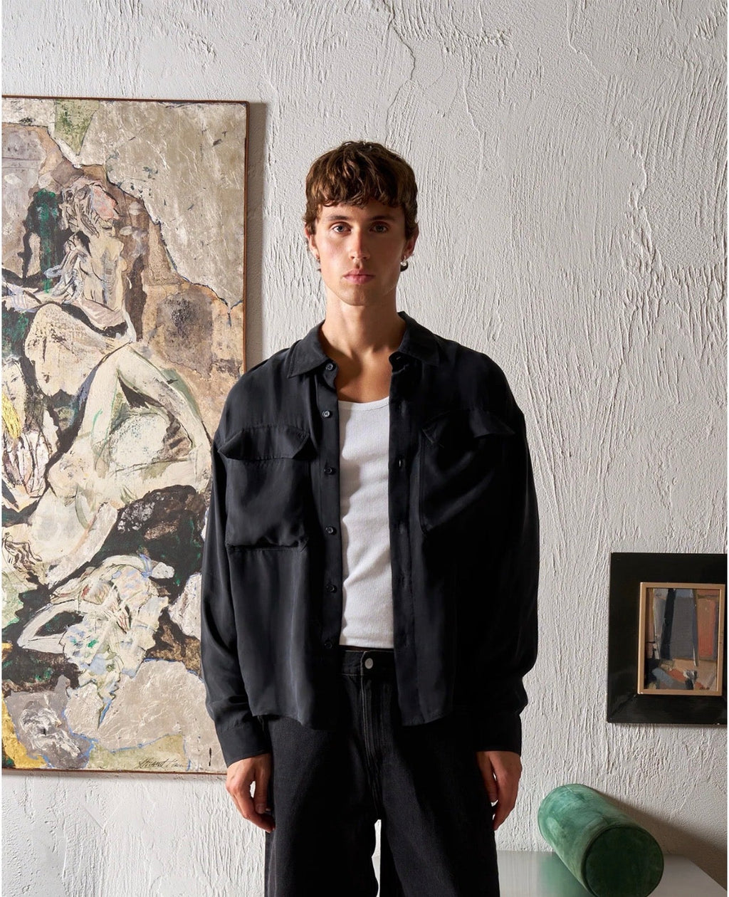 Utility Drape Overshirt | Charcoal Onyx