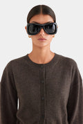 Cropped Espresso Cardigan