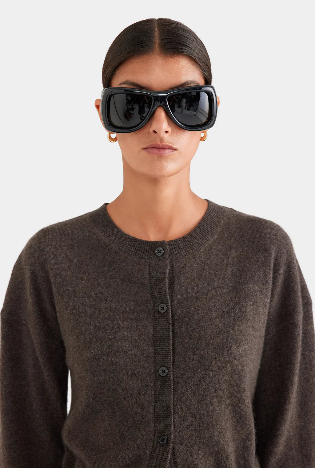 Cropped Espresso Cardigan