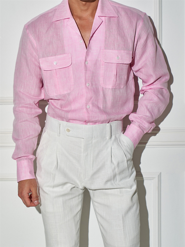 V-Neck Linen Shirt