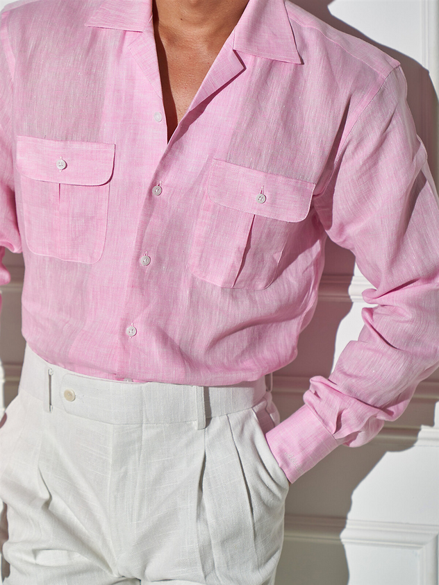 V-Neck Linen Shirt