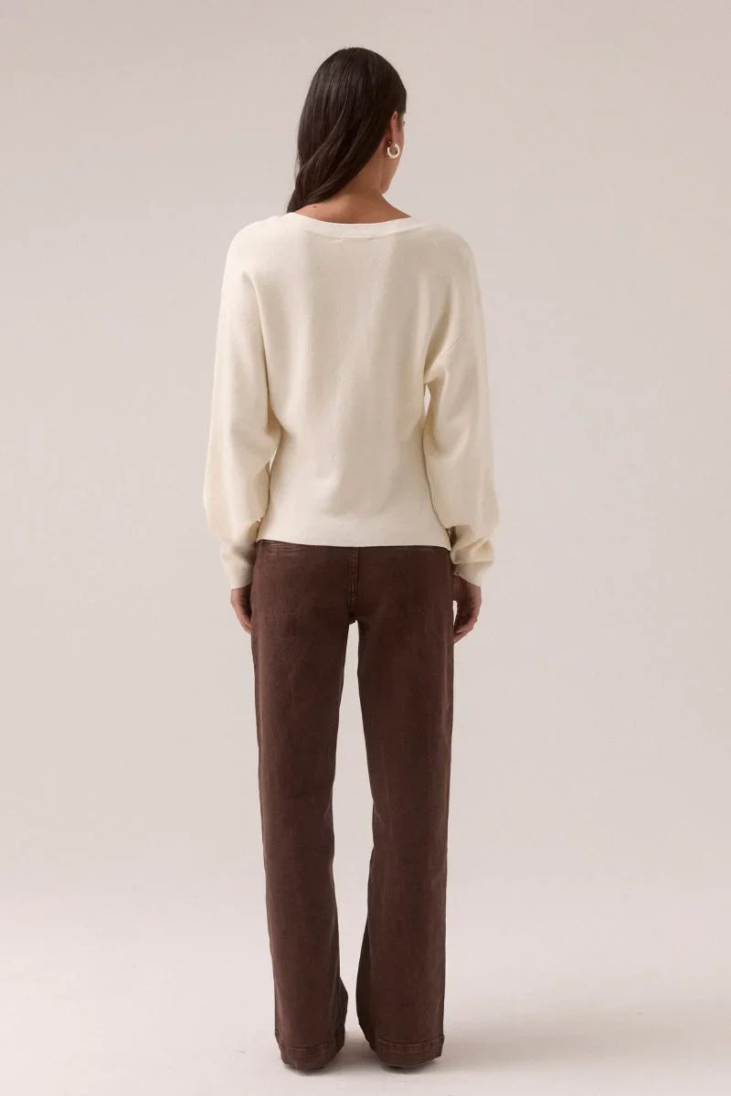 KNIT CARDI-CHALK